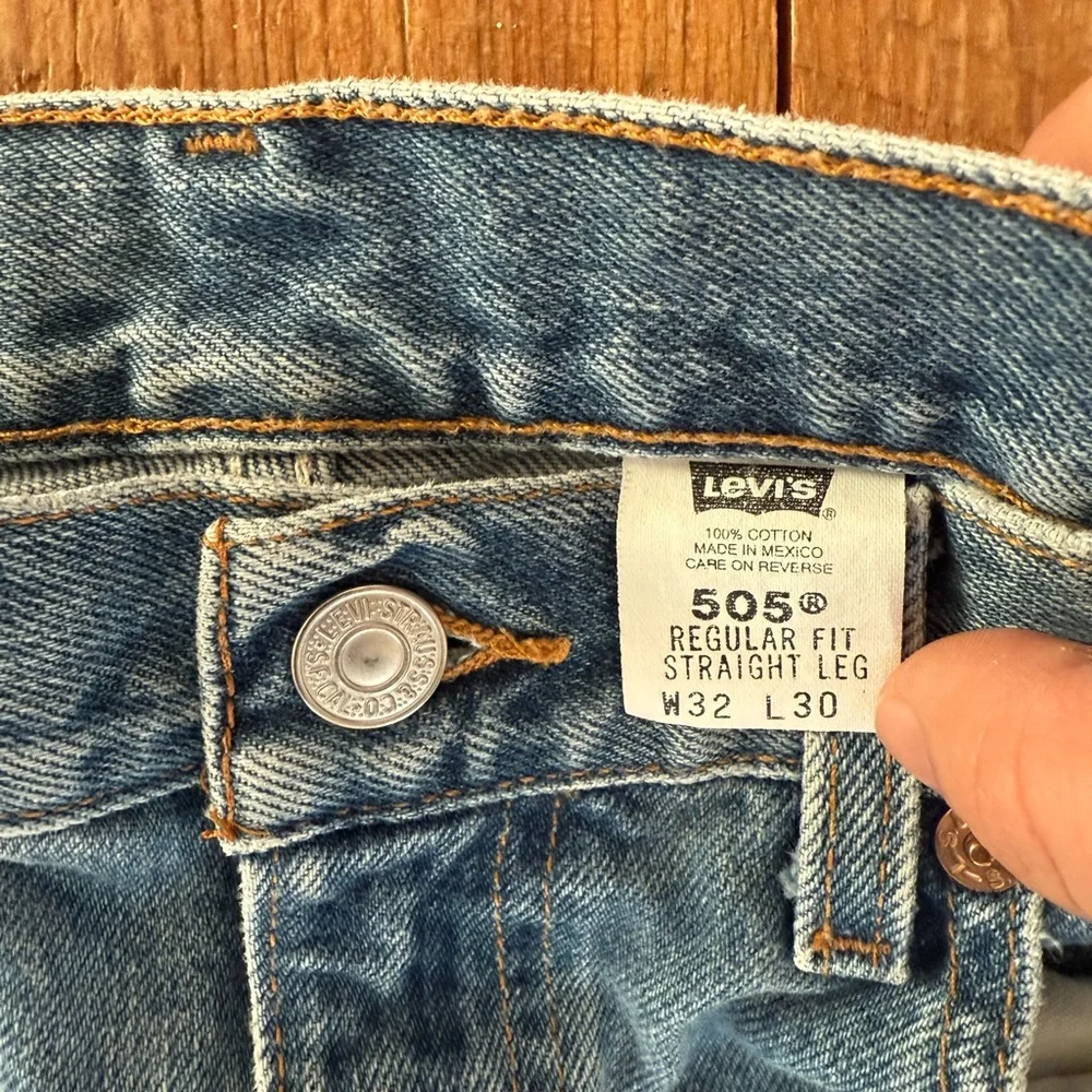 LEVIS 505 regular fit straight leg blue jeans W 32 - Picture 5 of 8